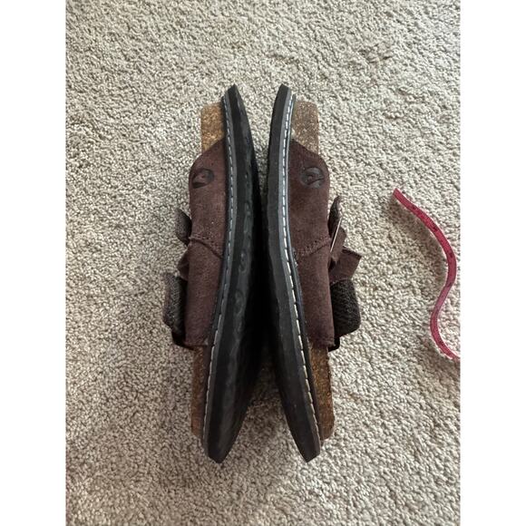 Airwalk Double Strap Brown Leather Sandals w/ Buckles Men's Size 7 Cork Footbed - Picture 8 of 11